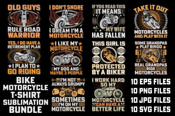 Bike T-Shirt Sublimation Bundle: Designs for Biker Apparel