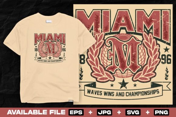 Miami Varsity Retro Graphic for T-Shirts: A Timeless Streetwear Staple