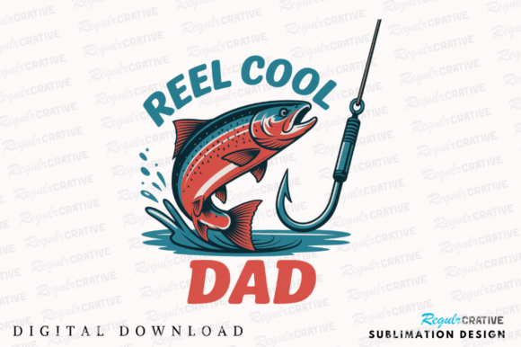 Reel Cool Dad Fishing Graphic T-shirt