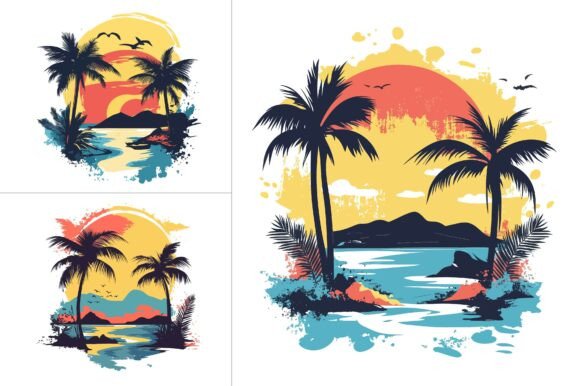 Summer Sunset Colorful T-Shirt Graphic: A Designer's Asset
