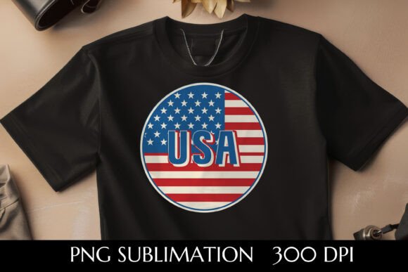 USA Flag Circle Graphic: A Patriotic Design Asset